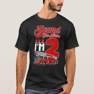 T-shirt Pompier Camion d'incendie 2e anniversaire Annivers