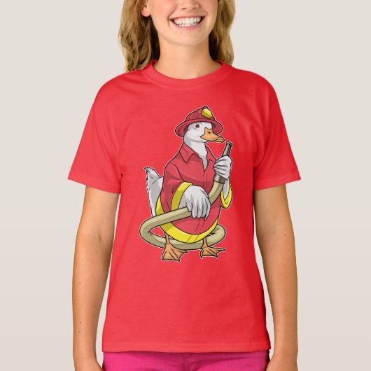 T-shirt Pompier canard Tuyau d'incendie Service d'incendie (Devant)