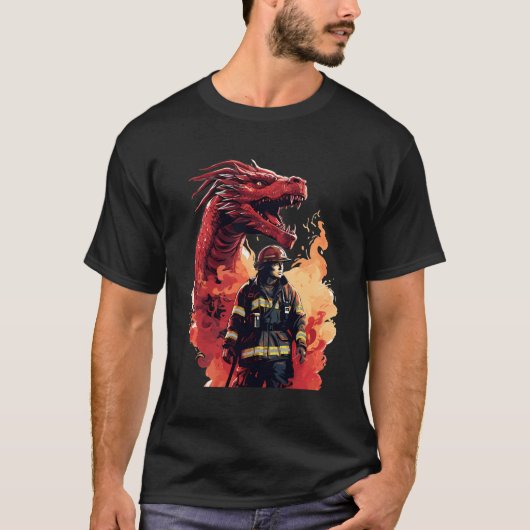 T-shirt Pompier Dragon - Pompier Fireman (Devant)