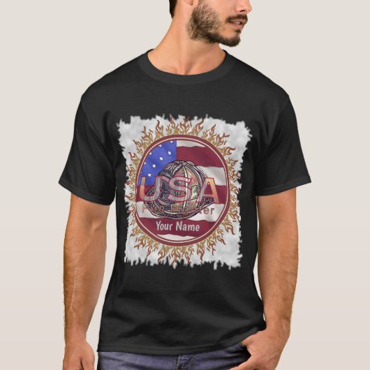T-shirt pompier du drapeau américain (Devant)