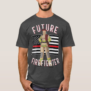 T-shirt Pompier Femme Mince Ligne Rouge Pour Futur Firefi