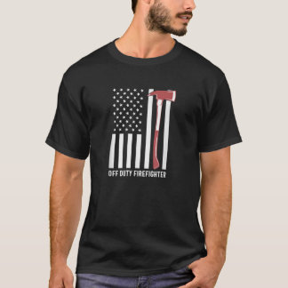 T-shirt Pompier hors service Red Line Stripe Flag Amérique