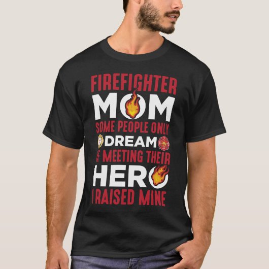 T-shirt Pompier Maman Fils Fils Fils Fête Mère Fier (Devant)