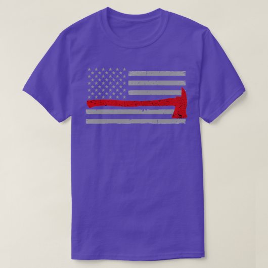 T-shirt Pompier Mince Red Line Ax (Design devant)