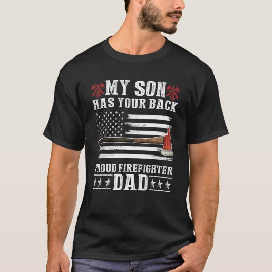 T-shirt Pompier Mon Fils A Votre Fier Pompier Papa (Devant)