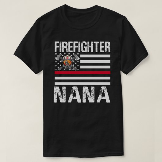 T-shirt Pompier NANA Soutien Le Mince Red Line US Drapeau (Design devant)