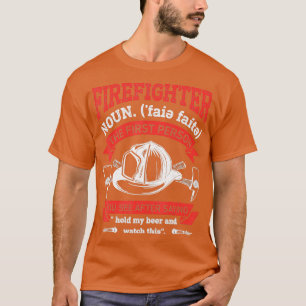 T-shirt Pompier Noun Définition Pompiers Funny Bière Gif