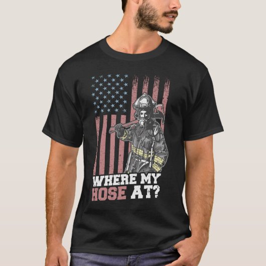 T-shirt Pompier Où Ma Hotte Se Trouve (Devant)