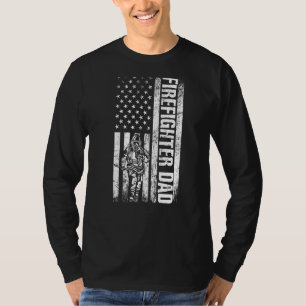 T-shirt Pompier Papa Drapeau Américain Fireman Daddy Père