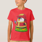 T-shirt Pompier Penguin Service des incendies d'anniversai (Devant)
