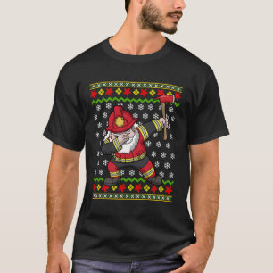 T-shirt Pompier Père Noël Fireman Laid Motif Cadeau Pour C