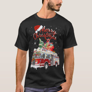 T-shirt Pompier Père Noël Sleigh Firemer de Noël