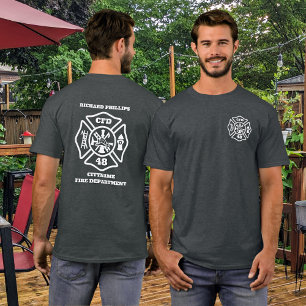 T-shirt Pompier personnalisé Croix maltaise personnalisée