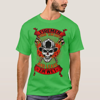T-shirt Pompier Pompiers Trouver Em Hot Leave Wet Funny