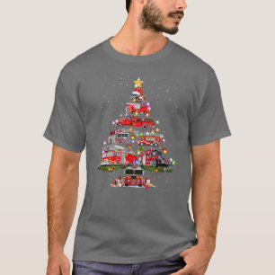 T-shirt Pompier sapin de Noël Camion de pompier Xmas Pompi
