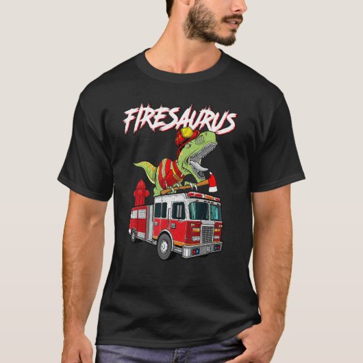 T-shirt Pompier Saurus Firesaurus Rex Fireman (Devant)