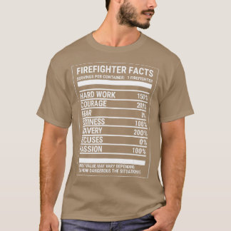T-shirt Pompier Valeur nutritive Funny Pompier Te