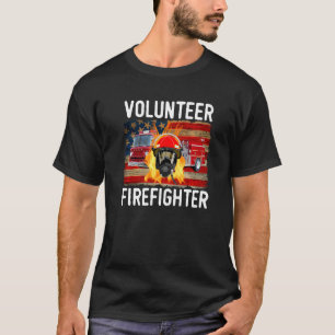 T-shirt Pompier volontaire Usa Drapeau Pompier pompier pom