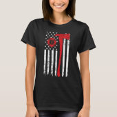 T-shirt Pompier Wildland Ax American Flag Fireman (Devant)