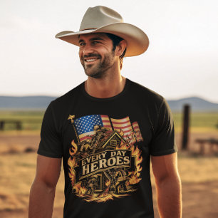 T-shirt Pompiers qui combattent la lame