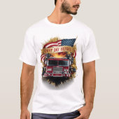 T-shirt Pompiers Sous Le Drapeau (Devant)