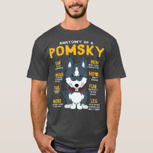 T-shirt Pomsky Anatomy Funny Chien Maman Papa Cadeau