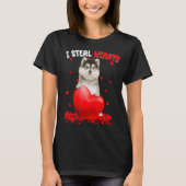T-shirt Pomsky Chien I Voler Coeurs mignons Saint Valentin (Devant)