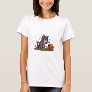 T-shirt Ponce De Mon Bonbon - Femme Chat Halloween Fierce