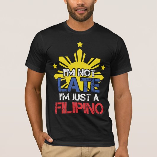 T-shirt Ponctualité amusante de Pinoy Philippines Philippi (Devant)