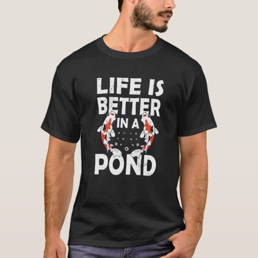 T-shirt Pond Koi Poisson Alimentation Étang Poisson Koi Po (Devant)