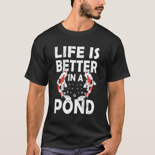T-shirt Pond Koi Poisson Alimentation Étang Poisson Koi Po (Devant)