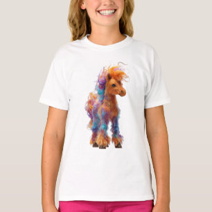 T-shirt Poney Pelucheux Flamme Arc-en-Ciel Enfants