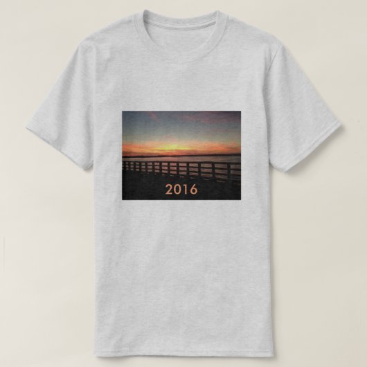 T-shirt Pont 2016 au coucher du soleil (Design devant)