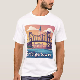 T-shirt Pont de Bridgetown au coucher du soleil sur l'eau 
