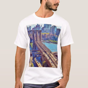 T-shirt Pont de Brooklyn New York City Skyline Wall Art