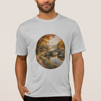 T-shirt Pont de pierre de la rivière au lever du soleil en