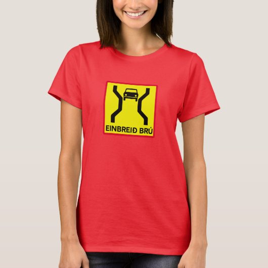 T-shirt Pont de Simple-Largeur, poteau de signalisation, (Devant)