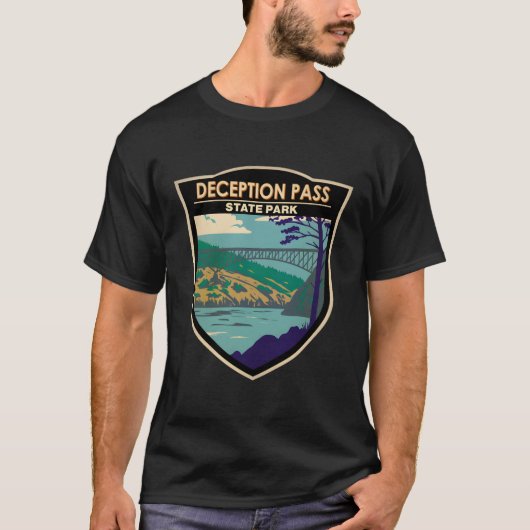 T-shirt Pont Deception Pass State Park à Washington (Devant)