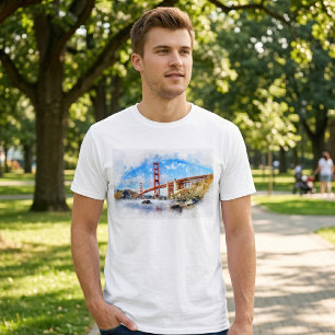 T-shirt Pont Golden Gate Pastel à San Francisco