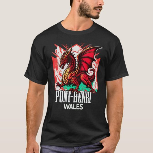 T-shirt Pont henri Wales Welsh Flag Y Ddraig Goch Dragon (Devant)
