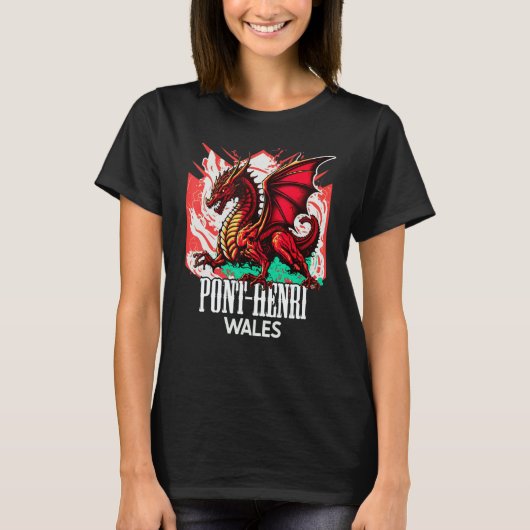 T-shirt Pont henri Wales Welsh Flag Y Ddraig Goch Dragon (Devant)