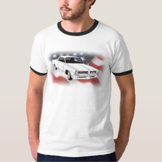 T-shirt Pontiac 1964 Bonneville au-dessus de drapeau des