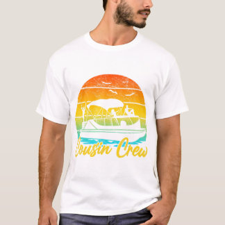 T-shirt Ponton de l'équipage Cousin Bateau Été Rétro Lac S