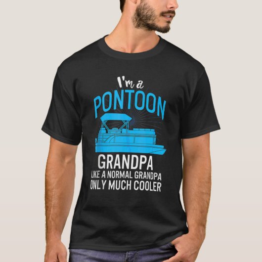 T-shirt Pontoon Capitaine Grand-père Glacière Pères nautiq (Devant)