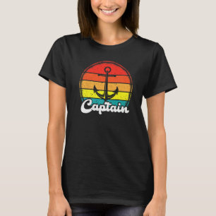 T-shirt Pontoon Capitaine Vintage Rétro Ancre Propriétaire