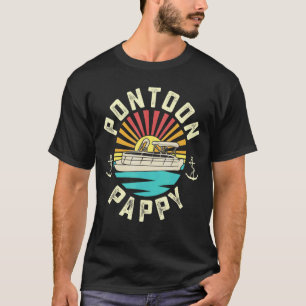 T-shirt Pontoon Pappy Sunset Pêcheur Grand-père nautique