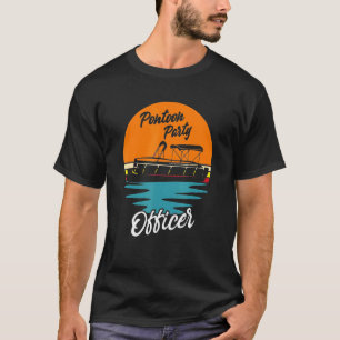T-shirt Pontoon Party Pontoon Party Retro Sunset B