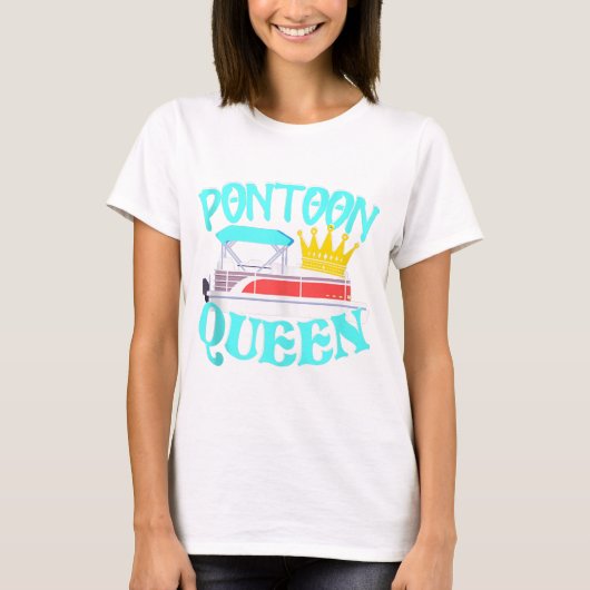 T-shirt Pontoon Queen Funny Boating Lake Cadeau d'été (Devant)