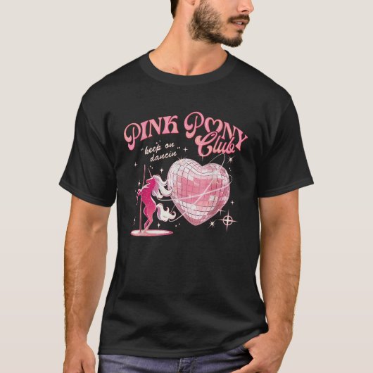 T-shirt Pony and Heels Lover Pink Girls Clubs Disco Birthd (Devant)