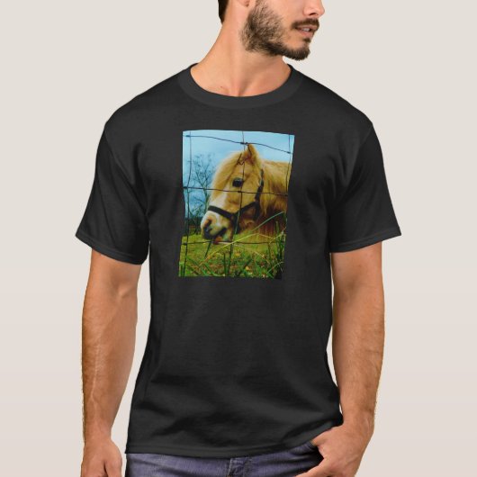 T-shirt Pony miniature blond / Cheval Ciel bleu (Devant)